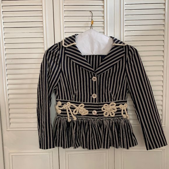 Moschino Cheap and Chic Size 4 Blue and Cream Blazer with...